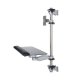 Side view of ISE MA4000-1-TP-WP or MA4000BK-1-TP-WP One Monitor and Keyboard Platform On A Wall with 30" Height, 1.25" Diameter Pole