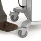 The cart’s four 4” casters all lock to keep the cart in place.  And because they all lock, you can set the brakes from any side of the cart.