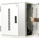 Separate locking IT area on the side protects and conceals chargers and power outlets, away from users.