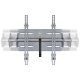 Expandable arms and crossbar accomodates a wide range of screen sizes