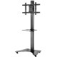Side View of Peerless SC550 SG5 Series Flat Panel Floor Cart for 42"-58" Displays up to 150 lbs with Metal Base