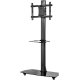 Side View of Peerless SC550GL SG5 Series Flat Panel Floor Cart for 42"-58" Displays up to 150 lbs with Glass Base