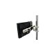 A dual-monitor configuration. Note: Optional Parts to purchase separately: Dual monitor bracket; Pole Clamp (60-131-003)
