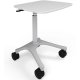 Anthro Zido Standard Adjustable Height Cart with Silver Statin Metal and Polar White Laminate