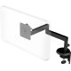 Humanscale M2 Monitor Arm with Two Piece Clamp Mount with Base, Black, Fixed Straight Link/Fixed Straight Link