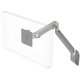 Humanscale M2 Monitor Arm with Universal Slatwall Mount, Silver, Fixed Angled Link/Dynamic Link