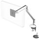Humanscale M2 Monitor Arm with Dual Mount Clamp and Bolt-Through, White, Fixed Angled Link/Dynamic Link