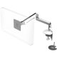 Humanscale M2 Monitor Arm with Dual Mount Clamp and Bolt-Through, White, Fixed Straight Link/Dynamic Link