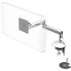Humanscale M2 Monitor Arm with Dual Mount Clamp and Bolt-Through, White, Fixed Straight Link/Fixed Straight Link