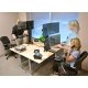 Using ergotron 33-340-200 WorkFit-S Sit-Stand Workstation for up to 20" LCD Monitor and Laptop by sitting and standing both position.