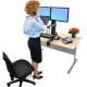 Using ergotron 33-340-200 WorkFit-S Sit-Stand Workstation for Combination Laptop and LCD Monitor with Surface Mount Base (black and polished aluminum) by standing