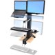 LCD and keyboard adjust 18" (46 cm) in tandem; LCD and laptop adjust 5" (13 cm) independently; maximum LCD/laptop height adjustment = 23" (58 cm)