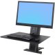 Ergotron 33-416-085 WorkFit-SR Rear Mount Sit Stand Heavy Monitor Workstation - Black