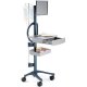 The Zido Pole Cart (66” high) comes with just the tall pole and the base so you can outfit it just the way you need. Shown here with: 1. Monitor Mount, Single, 2. Pole Cart Handle, 3. Additional Shelf, Large, 4. Drawer, 5. Metal Bin, 6. IV Pole & Brackets (sold separately)