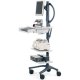 Inventory management is easy with this Zido Pole Cart set-up that holds the computer, printer and other equipment securely. The Large Shelf is installed for a standing-height work surface and the tilting Monitor Mount adjusts so anybody can use the monitor comfortably. This configuration shown with: 1. Equipment Shelf, Medium, 2. Additional Shelf, Medium, 3. Additional Shelf, Large, 4. Keyboard Drawer, 5. Mouse Holder, 6. Hooks, 7. Monitor Mount, Single, 8. Handle - Pole Cart (sold separately)
