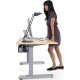 Our web expert, Nikki, easily accesses the back of her desk using the tilt-and-go rear wheels. She simply lifts the front and rolls it!