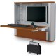 The eNook door flips down to become a spacious work surface. There’s room for your keyboard, mouse, even a pad of paper!