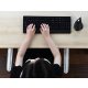 A conventional right-hand keyboard has navigation and numeric keys occupying valuable space on the right side.