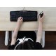 Your reach to the mouse is greatly reduced for a more relaxed arm position.